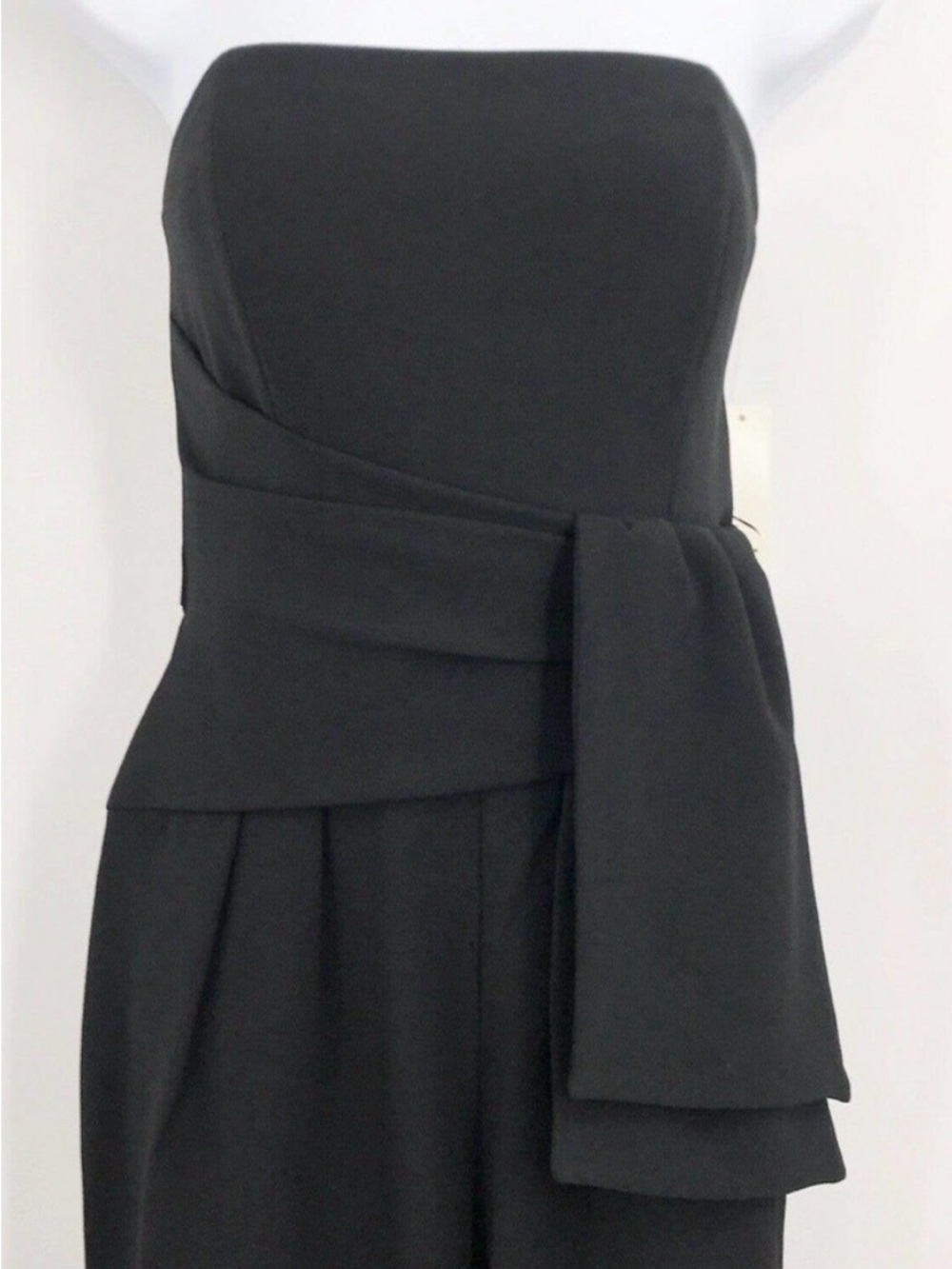 Eliza J. Strapless Black Jumpsuit with Waist Sash - Picture 3 of 5